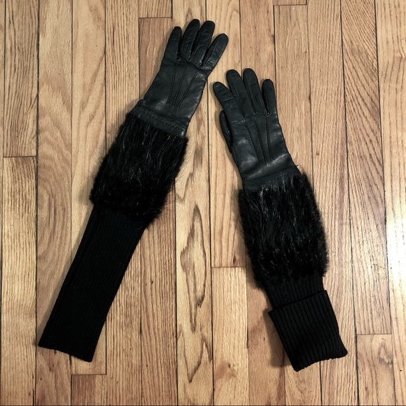 Prada fur, wool, and lambskin gloves / Size 7 - Picture 3 of 5